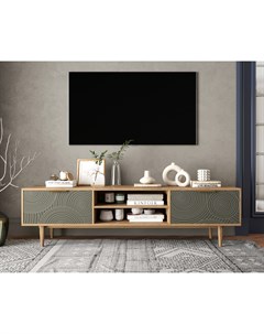 Комод line с нишей низкий под tv r27 browngrey серый 180x50x45 см Etg-home