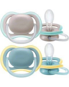 Пустышка силиконовая Ultra Air серый синий 2 шт SCF349 01 Philips avent