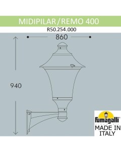 Уличный настенный светильник R50 254 000 AYE27 Fumagalli
