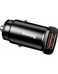 Автомобильное зарядное устройство CCALL DS01 Square metal Car Charger 2 USB 30W Black Baseus