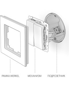 Выключатель WL10 SW 2G 2W шампань a035613 Werkel