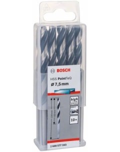 Сверло HSS PointTeQ 7 5 мм DIN 338 10 шт 2 608 577 243 Bosch