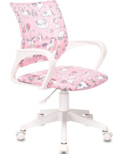 Офисное кресло детское BUROKIDS 1 W розовый белый BUROKIDS 1 W UNICORN Бюрократ