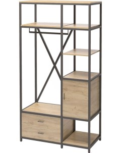 Шкаф Neo Loft ML 3 L дуб золотой Craft металл черный Millwood