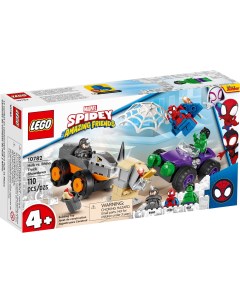 Конструктор Marvel Spiderman Схватка Халка и Носорога на грузовиках 10782 Lego