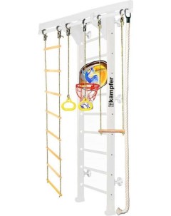 Спортивный комплекс Wooden Ladder Wall Basketball Shield 6 стандарт жемчужный белый Kampfer