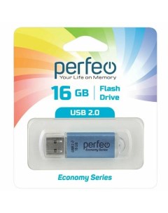 Флэш-диск 16GB E01 Blue economy series 10/100, Perfeo USB