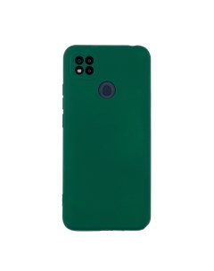 Чехол для Redmi 9C бампер AT Silicone case темно зеленый Digitalpart