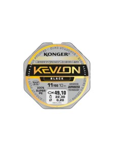 Шнур плетеный рыболовный KEVLON X4 BLACK 10 м 0,08 мм Konger