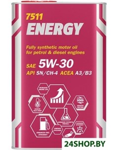 Моторное масло Energy 5W 30 API SN CH 4 1л металл Mannol