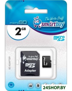 Карта памяти microSD 2 Gb SD adapter Smartbuy
