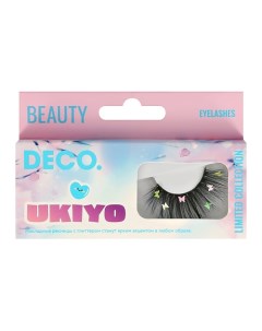 Накладные ресницы UKIYO с глиттером бабочки 1 Deco.