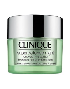 Ночной восстанавливающий увлажняющий крем Superdefense Night Recovery Moisturizer для жирной и склон Clinique