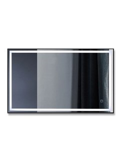 Зеркало бытовое ЗП 103 1000 600 навесное с подсветкой черн узк профиль 00413985 Алмаз-люкс