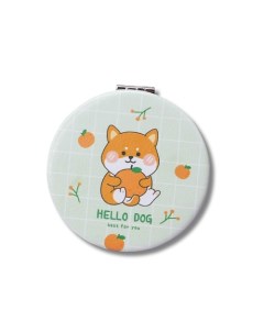 Зеркало складное Hello dog Corgi orange green с увеличением Ilikegift