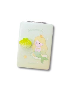 Зеркало складное Mermaids green с увеличением Ilikegift