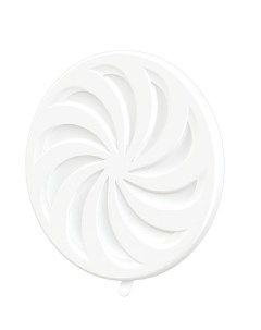 Решетка декоративная круглая с регулированием O80 150мм внешний O182 пластик белый Airroxy