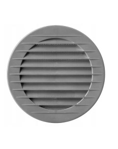 Решетка вентиляционная с сеткой круглая для отверстия O150мм внешний O178мм пластик серый Airroxy