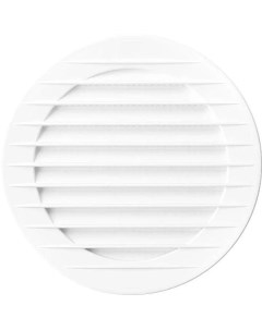 Решетка вентиляционная с сеткой круглая для отверстия O125мм внешний O148мм пластик белый Airroxy