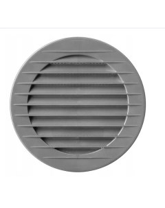 Решетка вентиляционная с сеткой круглая для отверстия O100мм внешний O128мм пластик серый Airroxy