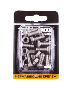 Болт нерж.DIN 933 М 6x16 с гайкой DIN934 10 шт Fixbox