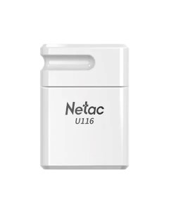 Флеш-диск 16GB Netac USB 2.0 ,U116 mini White/Белый