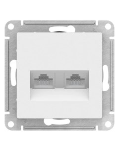 ATLASDESIGN бел. Розетка комп. 2*RJ45 кат.6А (без рамки) ATN000188 Schneider electric