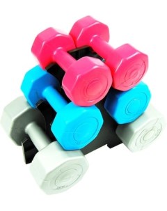 Гантельный ряд Fitnes Composit 12 кг с подставкой 2x1кг 2x2кг 2x3кг Atlas sport