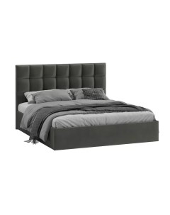 Двуспальная кровать Эмбер универсальный тип 1 с ПМ 160x200 велюр Confetti Smoke Трия