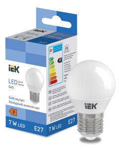 Лампа светодиодная G45 7Вт E27 6500К LED Globe LL I G45 7 230 65 E27 Iek