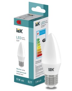 Лампа светодиодная С37 5Вт E27 4000К LED Candle LL I C37 5 230 40 E27 Iek