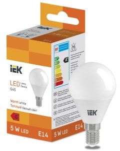 Лампа светодиодная G45 5Вт E14 3000К LED Globe LL I G45 5 230 30 E14 Iek