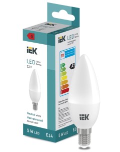 Лампа светодиодная С37 5Вт E14 4000К LED Candle LL I C37 5 230 40 E14 Iek