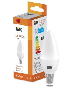 Лампа светодиодная С37 5Вт E14 3000К LED Candle LL I C37 5 230 30 E14 Iek