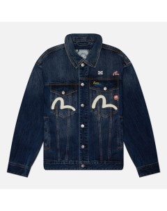 Мужская джинсовая куртка Evergreen Inari Mask Printed Denim With Multi Metal Pins Evisu