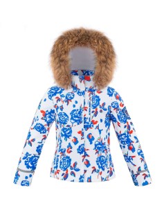 Куртка горнолыжная 19 20 Stretch Ski Jacket Jr Blue Flower Poivre blanc