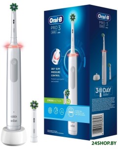 Электрическая зубная щетка Pro 3 3000 Cross Action D505 523 3 8006540760857 белый Oral-b