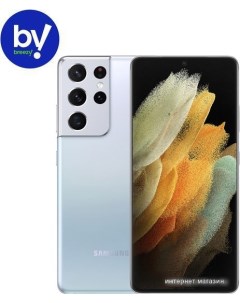 Смартфон Galaxy S21 Ultra 5G SM G998B DS 12GB 128GB Восстановленный by Breezy грейд B серебряный фан Samsung