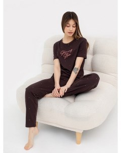 Комплект женский футболка брюки коричневый со звезды Mark formelle