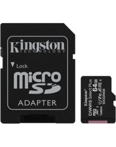 Карта памяти Canvas Select Plus microSDXC 64GB (с адаптером) Kingston