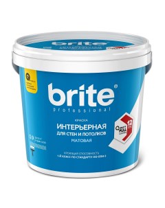 Краска PROFESSIONAL для стен и потолков матовая база С,вед.0,9л Brite