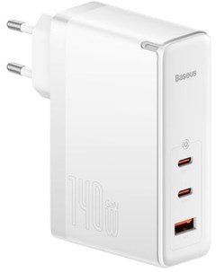 Сетевое зарядное GaN5 Pro Fast Charger 2C+U 140W EU (белый) Baseus