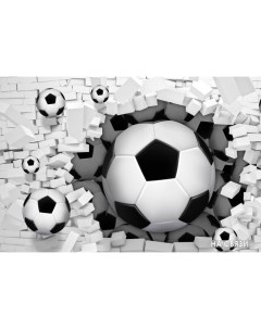 Фотообои Футбольные мячи из стены 724270 400x270 Фабрикафресок