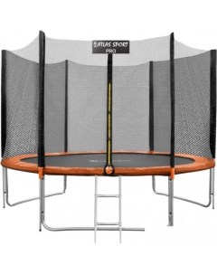 Батут 252 см 8ft Pro с лестницей внешняя сетка оранжевый Atlas sport