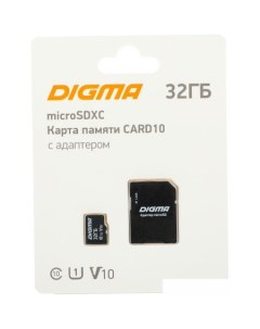 Карта памяти MicroSDXC Class 10 Card10 DGFCA032A01 Digma