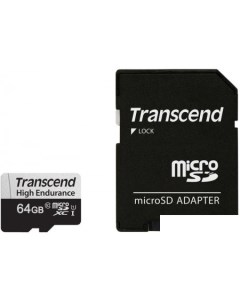 Карта памяти microSDXC TS64GUSD350V 64GB с адаптером Transcend