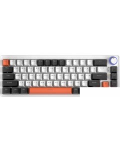 Клавиатура ZA68 White Black Orange (TNT Yellow) Cyberlynx