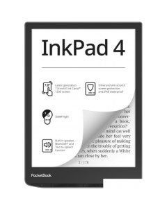 Электронная книга 743G InkPad 4 черный серебристый Pocketbook