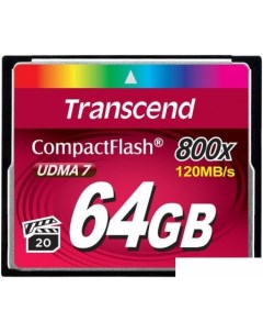 Карта памяти 800x CompactFlash Premium 64GB TS64GCF800 Transcend