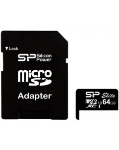 Карта памяти microSDXC Elite UHS-1 (Class 10) 64 GB (SP064GBSTXBU1V10-SP) Silicon power